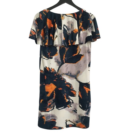 Ali Ro Womens Abstract Print Dress With Flutter Sleeves & Waist Tie Size 4 - Picture 4 of 7